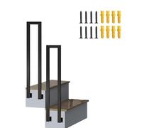 Outdoor Metal Handrail for Steps 3.3ft Black Wrought Iron Railing Kit Perfect for Concrete & Cement Staircases Suitable for 1 Step Durable Safety Solution.