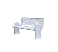 Outdoor Metal Park Bench - Elegant 180cm Garden & Patio Seating with Durable Backrest, Stylish Outdoor Furniture for Yard, Porch, and Deck - White Color