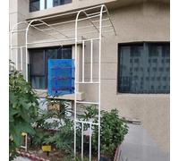 Outdoor Metal Pergola Arch Half Side Garden Arbor for Climbing Roses W200xH240cm W220xH240cm W240xH240cm Wall Mounted Stylish Garden Decoration (Color: Black)