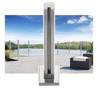 Outdoor Metal Post Silver Terrace End Post for Deck Railing System 100cm (39.4") & 85cm (33.5") Height Durable Separation Fence Perfect for Garden and Patio Use