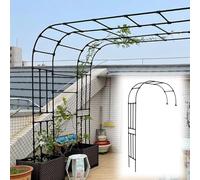 Outdoor Metal Rose Arch - Weather-Resistant Climbing Plant Support Available in 220cm 240cm 250cm 270cm 300cm Sizes - Elegant Black Pergola Trellis for Garden Decor