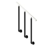 Outdoor Metal Stair Railing Post Kit Side Mounted L Shaped Handrail for Steps Grab Rails for Garage & Church 90cm (35.4in) Baluster Support