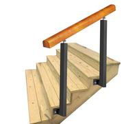 Outdoor Metal Wrought Iron 3-Step Side Mount ils - Adjustable 270° Angle Stair Railing for Front Porch, 85cm/130cm Height, Durable Safety Support