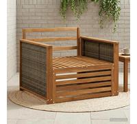 vidaXL Outdoor Middle Sofa Solid Acacia Wood Natural