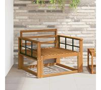 Outdoor Middle Sofa Natural Solid Acacia Wood 79x83x73 cm Weatherproof Seat37cm+