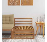 Outdoor Middle Sofa Solid Acacia Wood Natural 79 x 83 x 73 cm Slatted WeatherRes