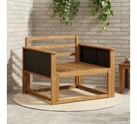 Outdoor Middle Sofa Solid Acacia Wood Natural Finish 80cm Seat Depth All-weather