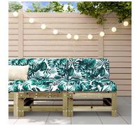 Outdoor Middle Sofa Unit Brown Solid Pine Wood 63.5x57.5x60cm Modular Garden