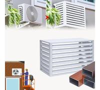 Outdoor Mini Split AC Cover with Plant Rack & 45 Louvered Grille(110*80*60(2~3P),White a)