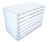 Outdoor Mini Split AC CoverAluminum Heat Pump Protection Noise Reduction & Weather ShieldVersatile Plant Stand for Outside Units Size 100x50x70cm (White A)