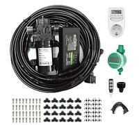Outdoor Misting Cooling System Kit with Silent Pump, Timers, Brass Sprayers, and Filter for Patio and Garden Irrigation
