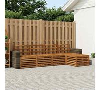Outdoor Modular Sectional Sofa Set Natural Acacia Wood 59x63x73cm Slatted Seats