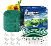 Outdoor Mosquito Repellent Coils, Reaches up to 3m, Each Coil Burns for 5-7 Hours (Four in Each Pack Contains Total 16 Spools and 8 Coil Holders)