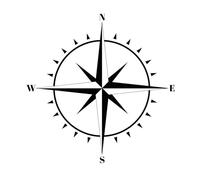 Outdoor Motorhome Sticker, Camper Sticker for Vans and Motorhomes, Vinyl Sticker Motorhome (Compass Model 2, 30 cm x 30 cm)