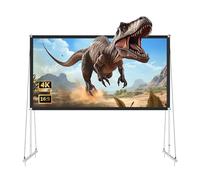 Outdoor Movie Fiberglass Screen, 16:9 4K HD Portable Foldable Projector Screen with Stand for Camping Party, Home Theater, Office(100 Inch)