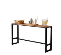 Outdoor Narrow Rectangular High Top Pub Table 160x40x105cm Sturdy Metal Frame Ideal for Kitchen Coffee Shop Dining Room Balcony Bar Height Dining Furniture