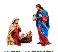 Outdoor Nativity - Decoration For Courtyard | Acrylic Jesus Nativity Scene Outside Christmas Decor, Nativity Holiday Yard Display For Christmas