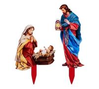 Outdoor Nativity Scene for Garden, Garden Yard Sculpture, Festive Courtyard Exhibition, Illuminated Figure of the Holy Family, Acrylic Jesus Scene, Weatherproof Holiday Ornament, Lawn Decoration