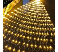 Outdoor Net Lights,LED Garden Mesh Waterproof Fairy With 8 Modes,Connectable String For Halloween Christmas Xmas Trees Wedding(Warm White,10m x 8m 2000led)
