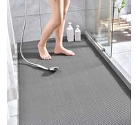 Outdoor Non-slip Drainage Floor Mat,Large Mesh Hollow Rubber Rug Mat Anti Mould Floor Mat for Bathroom/Kitchen/Pool,PVC Shower Mat with Drain (Grey,80x120cm)