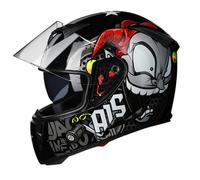 Outdoor Off-road Motorcycle Helmet with Dual Visor All-season Lightweight Electric Scooter Helmets Safety Impact-resistant Removable Lining XXL/63-64cm