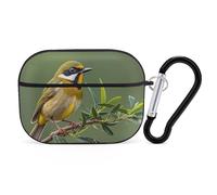 Outdoor Olive Green Flowering Birds AirPods Pro Case Cover with Keychain Ring PC Hard Shell Protective Case for AirPods Pro 2nd for Women Men Generation Easy Open Full Drop Protection Cover Black-styl