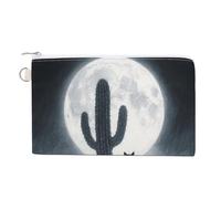 Outdoor Olive Green Flowering Birds Coin Purse Canvas Change Pouch with Zipper Small Cosmetic Organizer Bag Women Wallet for Car Keys, Credit Cards, Cash, Lipstick, Cat Cactus, One Size