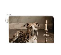 Outdoor Olive Green Flowering Birds Coin Purse Canvas Change Pouch with Zipper Small Cosmetic Organizer Bag Women Wallet for Car Keys, Credit Cards, Cash, Lipstick, Animal Pit Bull, One Size