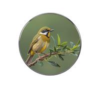 Outdoor Olive Green Flowering Birds Fridge Sticker Funny Fridge Magnets Novelty Round Fridge Magnets Reusable for Whiteboard, Locker, Kitchen, Office- Strong Decor Magnetic Stickers