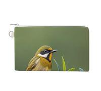 Outdoor Olive Green Flowering Birds Wallet for Men Women Canvas Coin Purse Zippered Change Holder with Secure Closure, Outdoor Olive Green Flowering Birds, One Size, Outdoor Olive Green Flowering