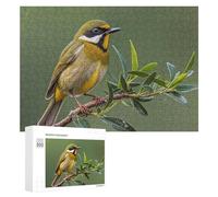 Outdoor Olive Green Flowering Birds Wooden Puzzles for Adults 300 PCS Unique Shape Puzzles Wall Art Home Decor for Puzzle Lovers, Family, Friend Creative Gift Toys