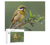 Outdoor Olive Green Flowering Birds Wooden Puzzles for Adults 500 PCS Unique Shape Puzzles Wall Art Home Decor for Puzzle Lovers, Family, Friend Creative Gift Toys