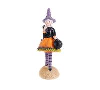 Outdoor Ornaments For The Garden Halloween Witch Doll Resin Ornaments Handmade Resin Statue Crafts Desktop Ornament For Party Home Decoration Living Room Modern (D, 15. 5x7cm)