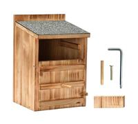 Outdoor Owl House Backyard Wooden Bird Nesting Shelter