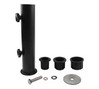 Outdoor Parasol Base Bracket Tube Screw Rod and 3 Pipe Sleeves for Secure Fixing of Umbrellas and Flagpoles on Multiple Ground Types
