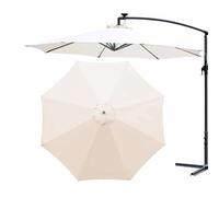 Outdoor Parasol Easy To Install Swimming Pool Party Decoration Beach Cloth Umbrella Replacement Canopy Polyester Beach Face Cloth UV Protections Parasol(Beige,3.0M(9.8ft)/8Ribs)
