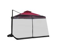 Outdoor Parasol Mosquito Net with Double Zipper Door and Windproof Base, Anti-Mosquito and Windproof Square Polyester Mesh Mosquito Net for Outdoor Places Such as Patios and Lawns