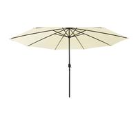 Outdoor Parasol with LED Lights and Metal Pole Umbrella Sun Shelter vidaXL