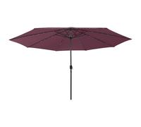 Outdoor Parasol with LED Lights and Metal Pole Umbrella Sun Shelter vidaXL