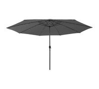 Outdoor Parasol with LED Lights and Metal Pole Umbrella Sun Shelter vidaXL