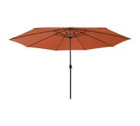 Outdoor Parasol with LED Lights and Metal Pole Umbrella Sun Shelter vidaXL
