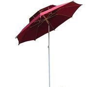 Outdoor Parasol with Push-Button Tilt and 8 Ribs, Waterproof Heavy Duty Patio Umbrella for Table Chair, 2.4m/7.9ft