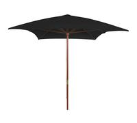 vidaXL Garden Parasol with Wooden Pole Sunshade Outdoor Umbrella Anthracite