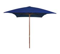 Outdoor Parasol with Wooden Pole Blue 200x300 cm