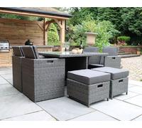 "Outdoor Paris 8-Seater Cube Set - Stylish Patio Furniture Space-Saving Design Durable Weather-Resistant Material Perfect for Garden BBQs and Gatherings"