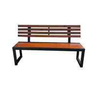 Outdoor Park Bench with Backrest - Weatherproof & Rustproof Garden Seating Durable Patio Furniture 100×40×85cm Walnut Finish Perfect for Parks & Patios.
