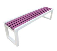Outdoor Park Bench without Backrest Weatherproof Solid Wood with Metal e Holds uto 220kg Garden Fur for Patio & Balcony Purple (100×40×45cm)