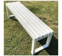 Outdoor Park Garden Bench Backless Weatherproof Wooden Furniture for 2-3 People Large Slatted Patio Chair - Perfect for Backyard Lawn Deck Poolside & More