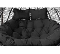 Outdoor Patio 2-Seater Egg Chair Cushion Replacement - 150 x 110cm Double Hammock Swing Chair Cushion for Wicker Hanging Swing Chairs (Cushion Only)