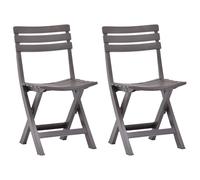 Outdoor Patio 2pcs Plastic Garden Chairs Outside Seating Seats Foldable Folding